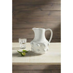 Glazed terracotta 70 oz. white beaded pitcher