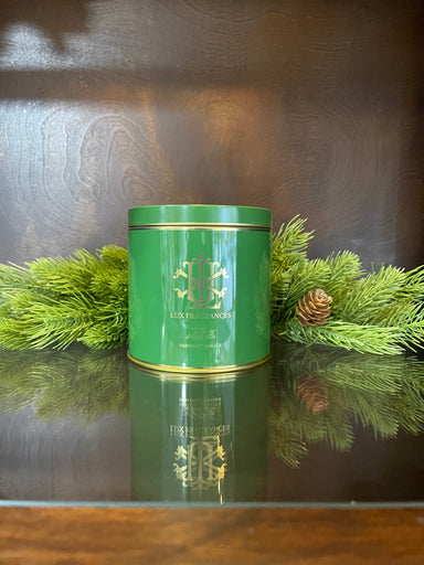 Photo of a 18 oz  Noble Fir scented candle in a tin container